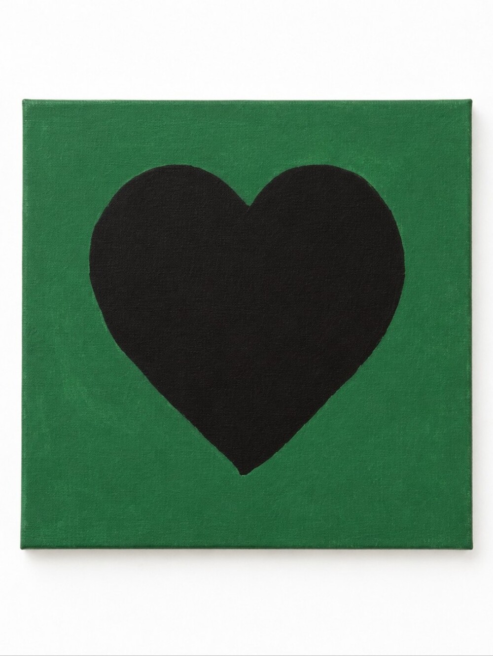 Black Heart Acrylic Painting On Canvas Wall Decor Signed 10x10"